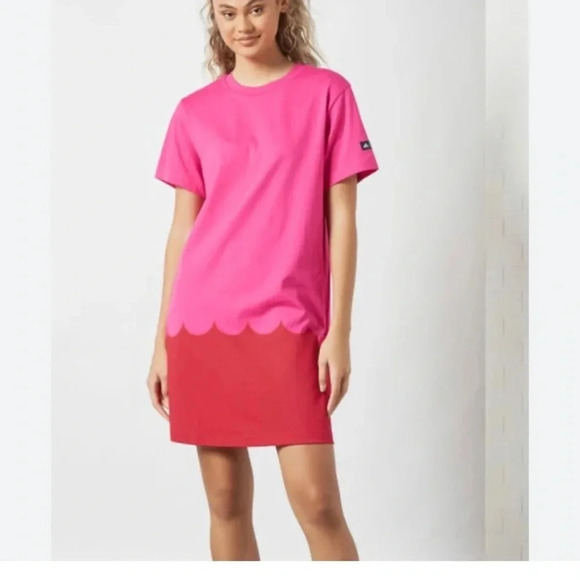 Adidas Marimekko Pink/Red T Shirt Dress - Picture 1 of 7